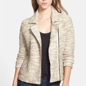 Lucky Brand Marled Zip Up Moto Jacket Size Medium